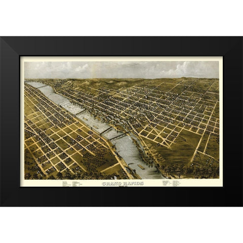 Grand Rapids Michigan - Ruger 1868 Black Modern Wood Framed Art Print by Ruger