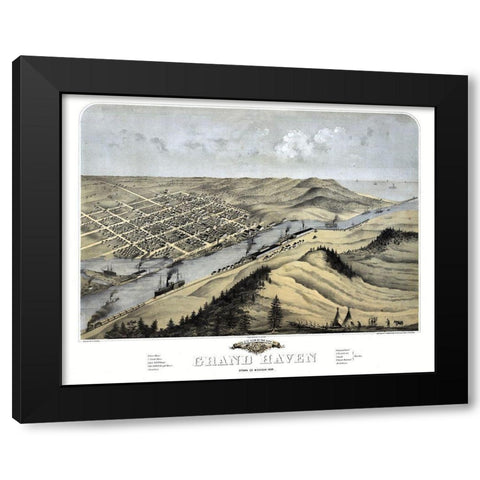 Grand Haven Michigan - Ruger 1868  Black Modern Wood Framed Art Print by Ruger