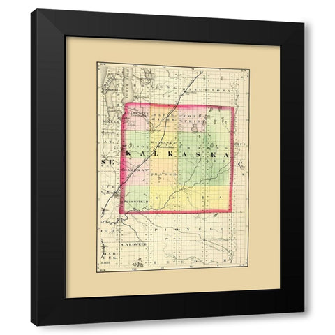 Kalkaska Michigan - Walling 1873 Black Modern Wood Framed Art Print by Walling