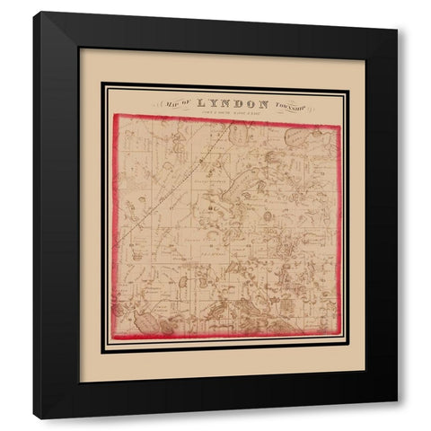 Lyndon Michigan Landowner - Everts 1874 Black Modern Wood Framed Art Print by Everts