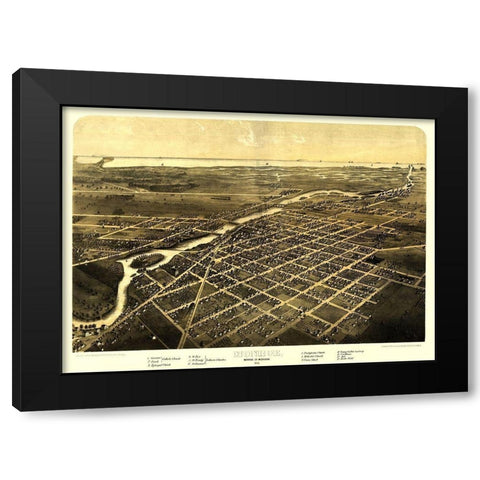 Monroe Michigan - Ruger 1866 Black Modern Wood Framed Art Print by Ruger