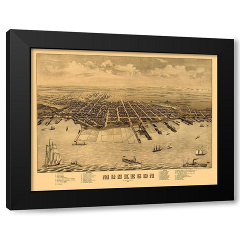 Muskegon Michigan - Ruger 1874  Black Modern Wood Framed Art Print by Ruger