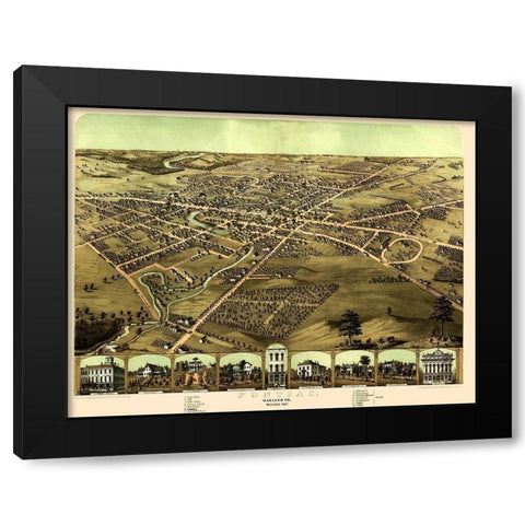 Pontiac Michigan - Ruger 1867 Black Modern Wood Framed Art Print by Ruger