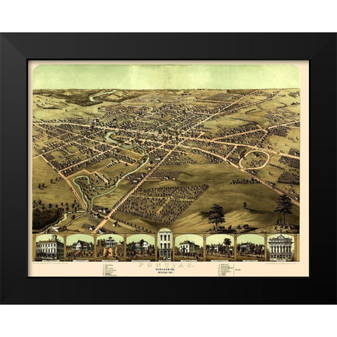 Pontiac Michigan - Ruger 1867 Black Modern Wood Framed Art Print by Ruger