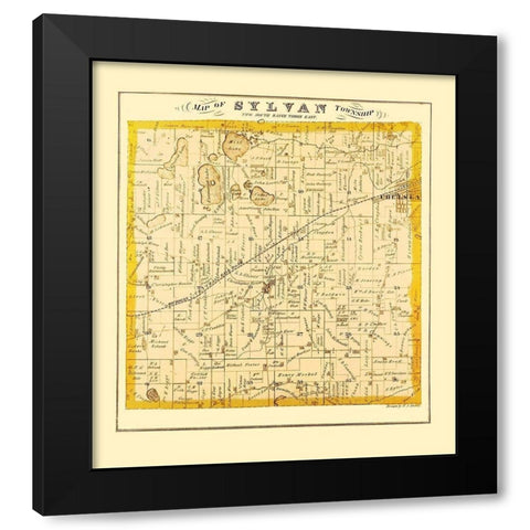Sylvan Michigan Landowner - Everts 1874 Black Modern Wood Framed Art Print by Everts