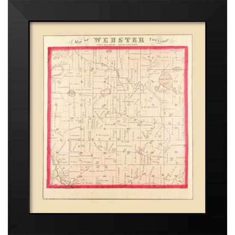 Webster Michigan Landowner - Everts 1874 Black Modern Wood Framed Art Print by Everts