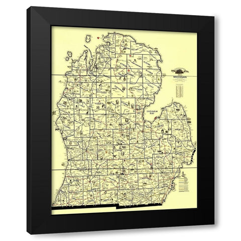 Transportation Routes - McEwen 1897 Black Modern Wood Framed Art Print by McEwen