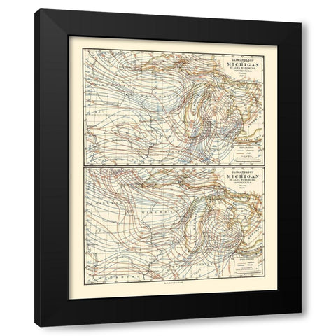 Michigan Climatology Summer to Winter Black Modern Wood Framed Art Print by Tackabury