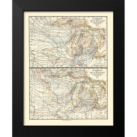 Michigan Climatology Summer to Winter Black Modern Wood Framed Art Print by Tackabury