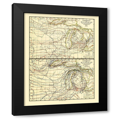 Michigan Climatology Spring Black Modern Wood Framed Art Print with Double Matting by Tackabury