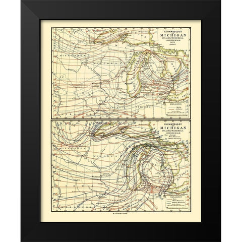 Michigan Climatology Spring Black Modern Wood Framed Art Print by Tackabury