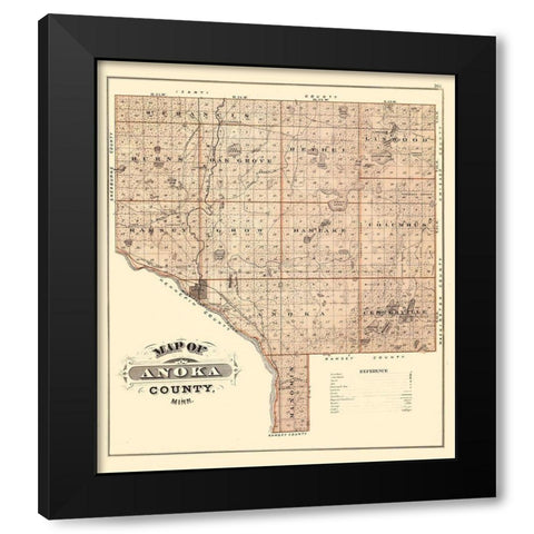 Anoka Minnesota Landowner - Andreas 1874 Black Modern Wood Framed Art Print by Andreas