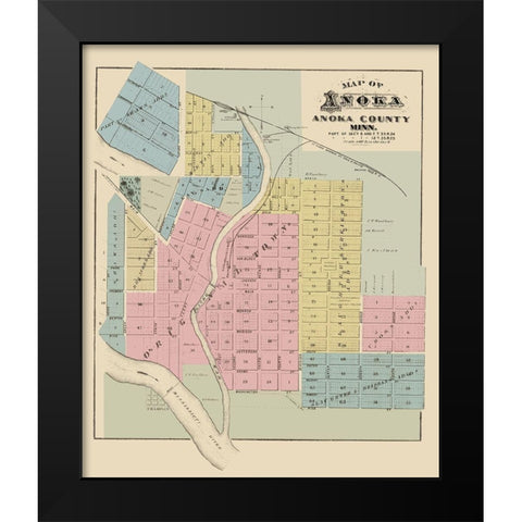 Anoka Minnesota - Andreas 1874 Black Modern Wood Framed Art Print by Andreas