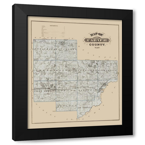Carver Minnesota Landowner - Andreas 1874 Black Modern Wood Framed Art Print by Andreas
