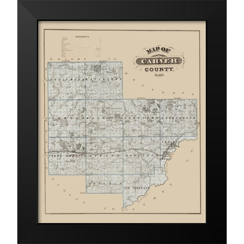 Carver Minnesota Landowner - Andreas 1874 Black Modern Wood Framed Art Print by Andreas