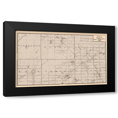 Cottonwood Murray Jackson Nobles Rock Minnesota Black Modern Wood Framed Art Print by Andreas