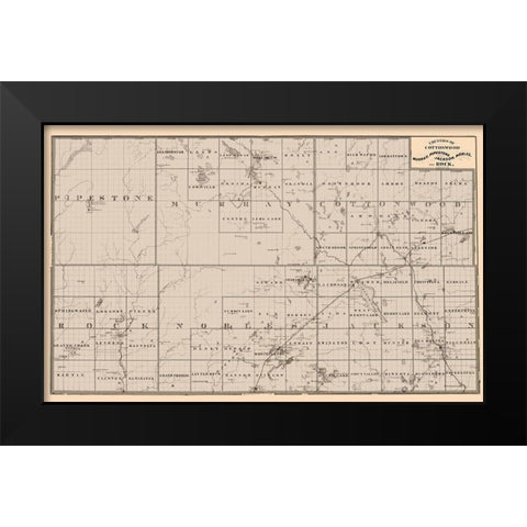 Cottonwood Murray Jackson Nobles Rock Minnesota Black Modern Wood Framed Art Print by Andreas