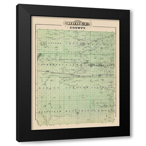 Dodge Minnesota Landowner - Andreas 1874 Black Modern Wood Framed Art Print by Andreas