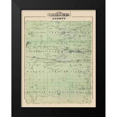 Dodge Minnesota Landowner - Andreas 1874 Black Modern Wood Framed Art Print by Andreas