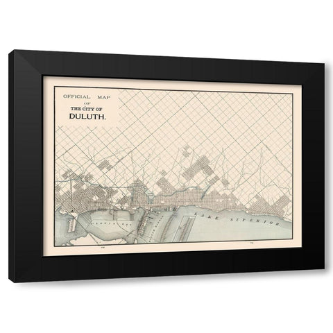 Duluth  Minnesota- Cram 1892 Black Modern Wood Framed Art Print by Cram