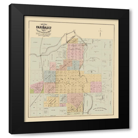 Faribault Minnesota - Andreas 1874 Black Modern Wood Framed Art Print by Andreas
