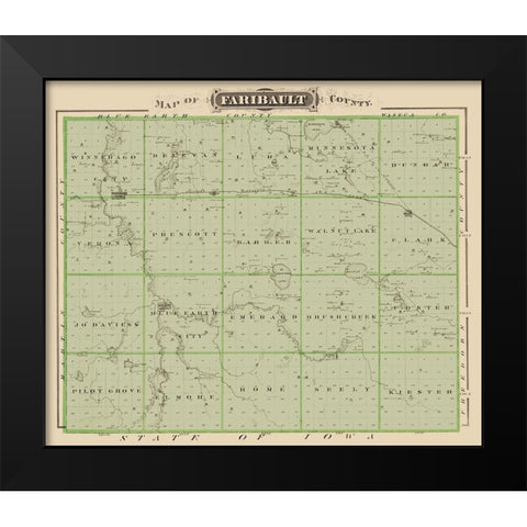 Faribault Minnesota Landowner - Andreas 1874 Black Modern Wood Framed Art Print by Andreas