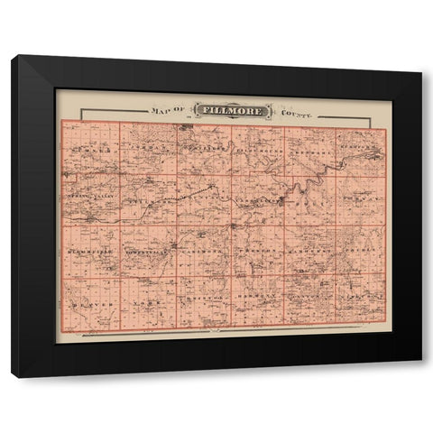 Filmore Minnesota Landowner - Andreas 1874 Black Modern Wood Framed Art Print with Double Matting by Andreas