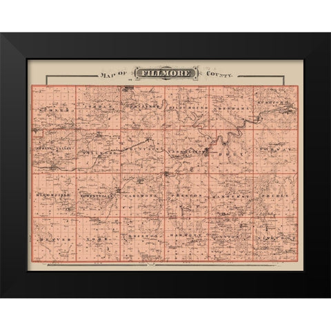 Filmore Minnesota Landowner - Andreas 1874 Black Modern Wood Framed Art Print by Andreas