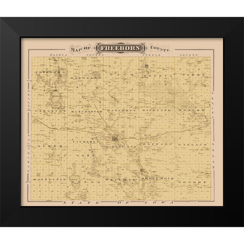 Freeborn Minnesota Landowner - Andreas 1874 Black Modern Wood Framed Art Print by Andreas