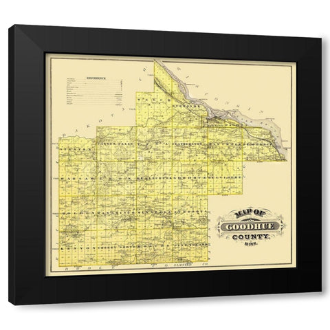 Goodhue Minnesota Landowner - Andreas 1874 Black Modern Wood Framed Art Print with Double Matting by Andreas