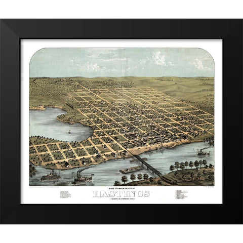 Hastings Minnesota - Ruger 1867  Black Modern Wood Framed Art Print by Ruger