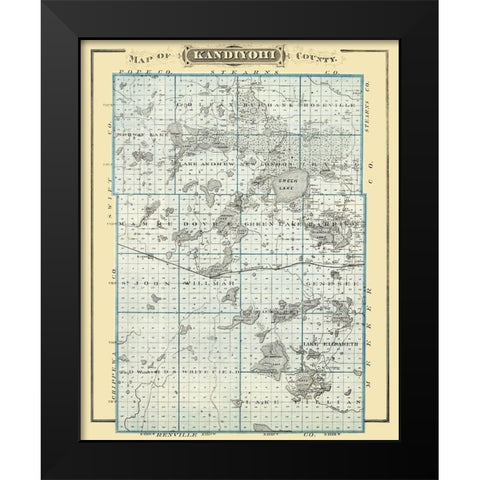 Kandiyohi Minnesota Landowner - Andreas 1874 Black Modern Wood Framed Art Print by Andreas