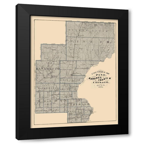 Kanabec Isanti Chisago Minnesota Landowner Black Modern Wood Framed Art Print by Andreas