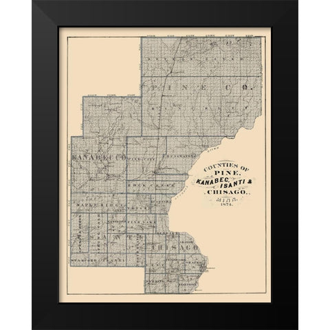 Kanabec Isanti Chisago Minnesota Landowner Black Modern Wood Framed Art Print by Andreas