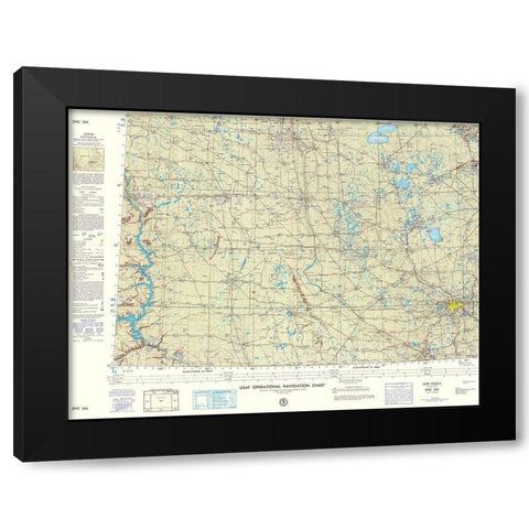 Lake Itasca North Dakota South Dakota Sheet Black Modern Wood Framed Art Print with Double Matting by USAF