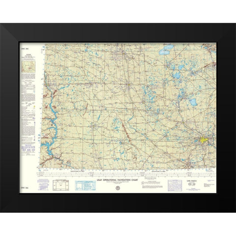 Lake Itasca North Dakota South Dakota Sheet Black Modern Wood Framed Art Print by USAF