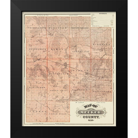 Meeker Minnesota Landowner - Andreas 1874 Black Modern Wood Framed Art Print by Andreas