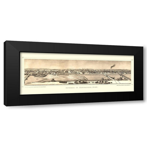 Minneapolis Minnesota - Hageboeck 1873  Black Modern Wood Framed Art Print by Hageboeck