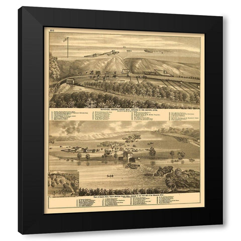 Montevideo Minnesota - Theodore 1874  Black Modern Wood Framed Art Print by Theodore