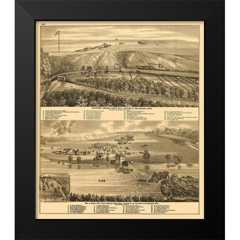Montevideo Minnesota - Theodore 1874  Black Modern Wood Framed Art Print by Theodore