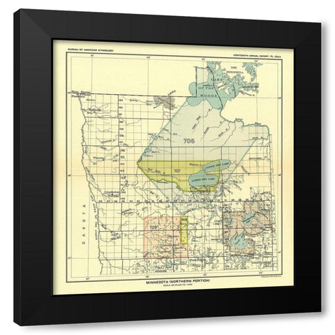 Northern Minnesota - Hoen 1896 Black Modern Wood Framed Art Print by Hoen