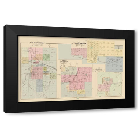 Owatonna, Northfield, Mantorville Minnesota Black Modern Wood Framed Art Print by Andreas