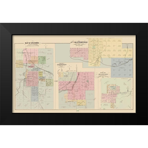 Owatonna, Northfield, Mantorville Minnesota Black Modern Wood Framed Art Print by Andreas