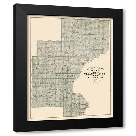 Pine, Kanabec, Isanti Minnesota Landowner Black Modern Wood Framed Art Print with Double Matting by Andreas