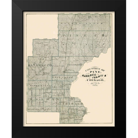 Pine, Kanabec, Isanti Minnesota Landowner Black Modern Wood Framed Art Print by Andreas