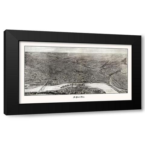 Saint Paul Minnesota - Saint 1906  Black Modern Wood Framed Art Print with Double Matting by Saint
