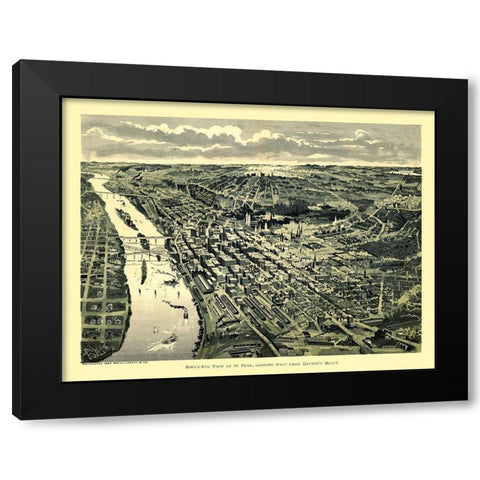 Saint Paul Minnesota - Treacy 1893  Black Modern Wood Framed Art Print with Double Matting by Treacy