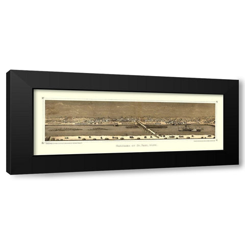 Saint Paul Minnesota - Hageboeck 1873  Black Modern Wood Framed Art Print by Hageboeck