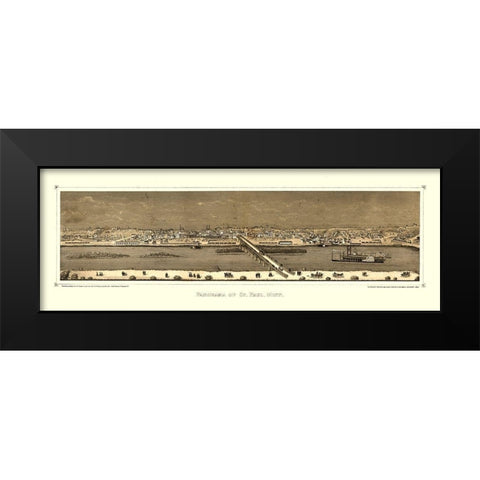 Saint Paul Minnesota - Hageboeck 1873  Black Modern Wood Framed Art Print by Hageboeck