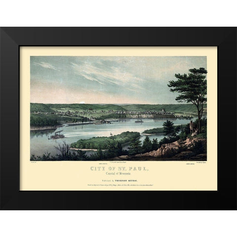 Saint Paul Minnesota - Ritchie 1853  Black Modern Wood Framed Art Print by Ritchie
